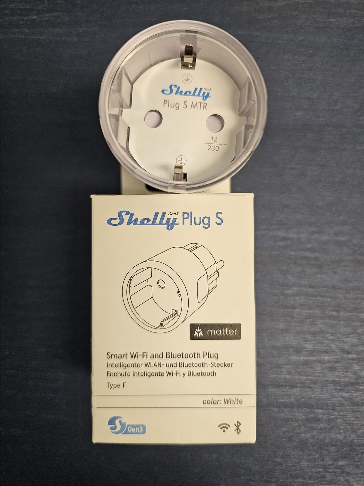 Shelly Plug S Gen3 mit Verpackung als getesteter externer Aktor